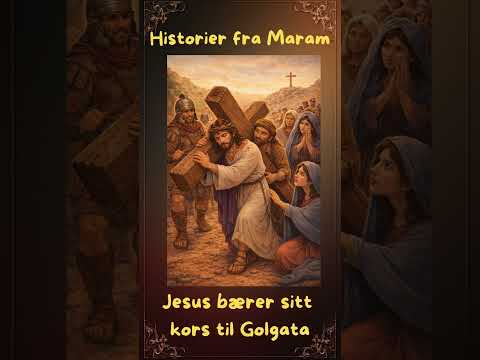 Illustrasjon fra episoden Jesus bærer sitt kors til Golgata.