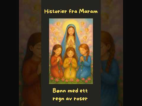 Illustrasjon fra episoden Rosenkransen – bønn med et regn av roser.